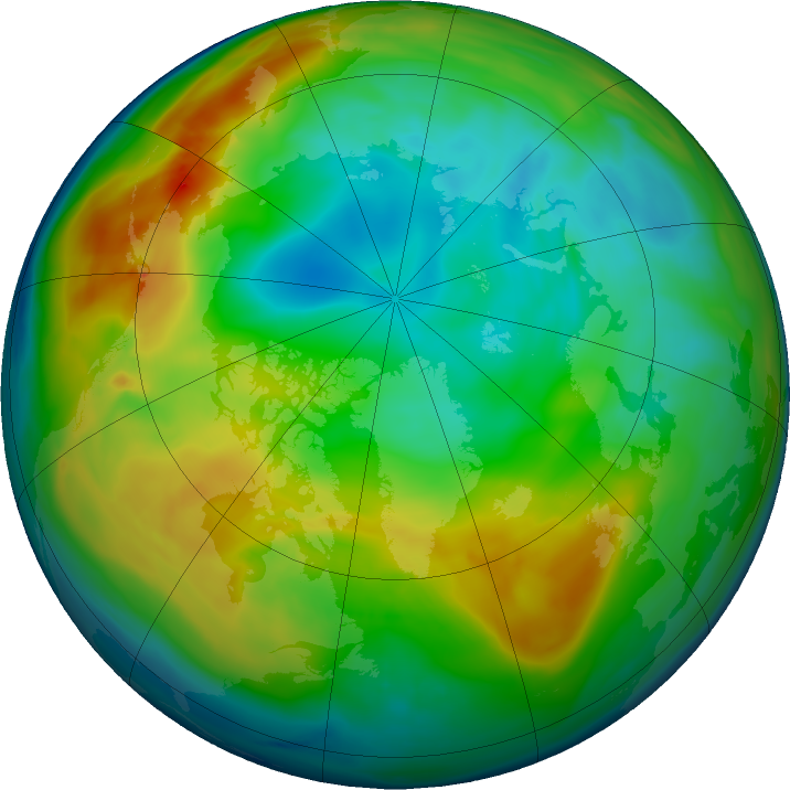 Arctic ozone map for 15 December 2019